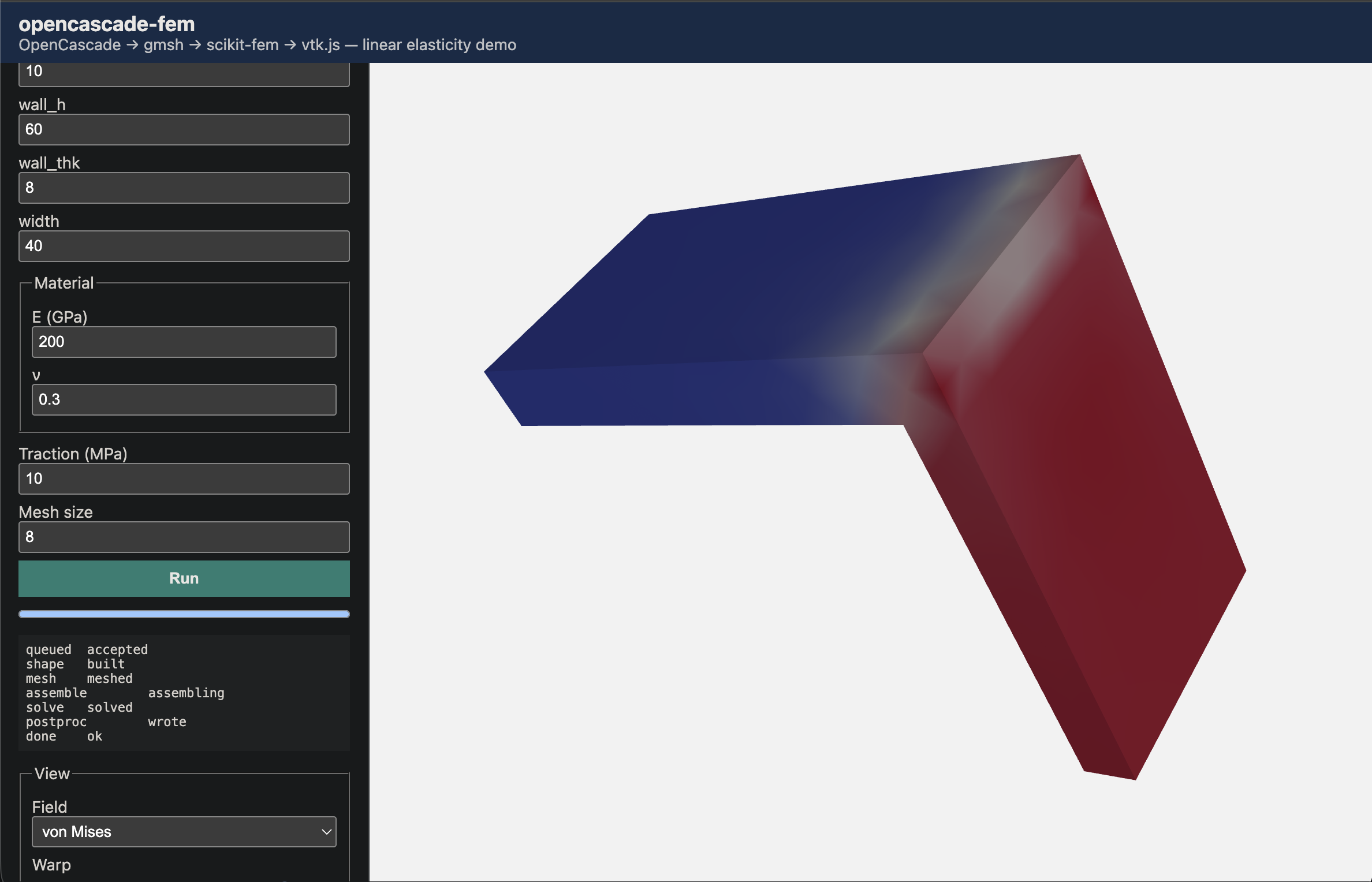 opencascade-fem screenshot